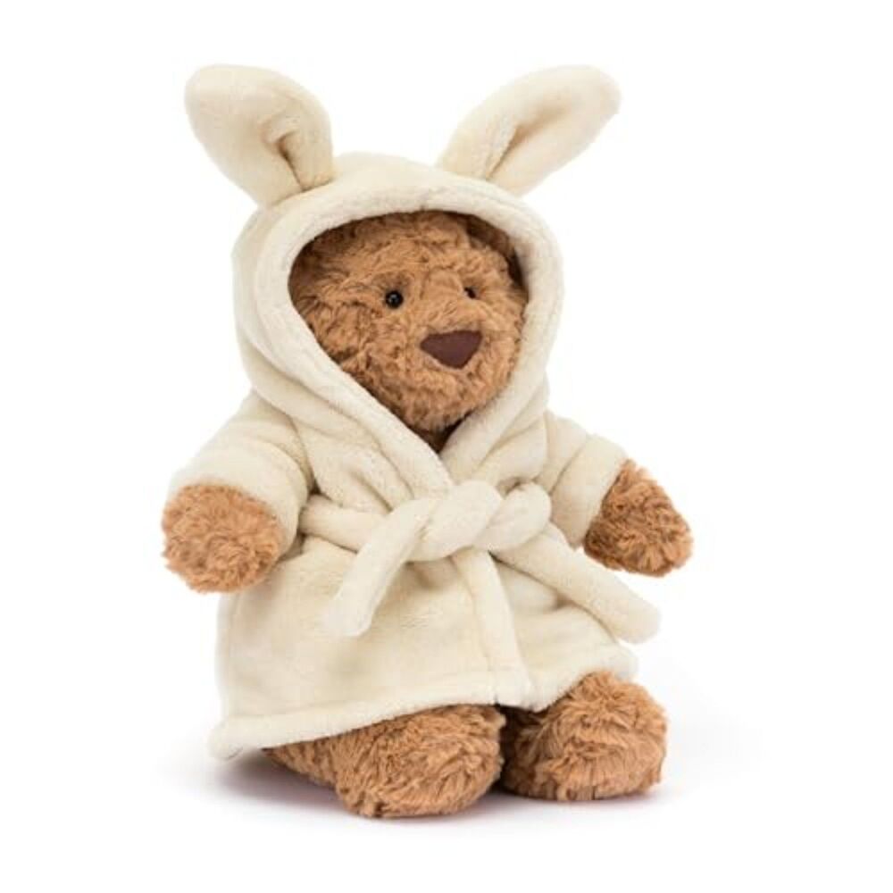 Jellycat Bartholomew Bear with Bathrobe Stuffed Animal, 10 inches